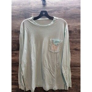 Victoria’s Secret PINK Long Sleeve  Tee Shirt Blue Breeze SZ Small